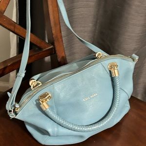 Cole Haan Bany Blue Satchel with Handles and Strap - Gorgeous Bag